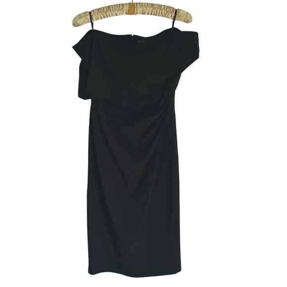 Vince Camuto Off Shoulder Popover Cocktail Dress Black Size 6 Elegant Event LBD - Picture 5 of 14